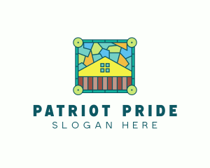 Stained Glass Rural House logo design