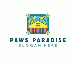 Stained Glass Rural House logo design