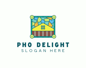 Stained Glass Rural House logo design