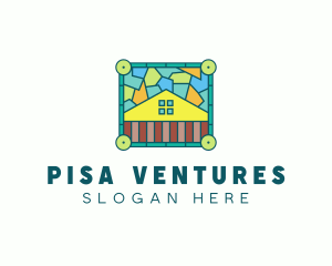 Stained Glass Rural House logo design