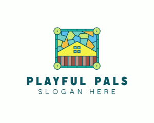 Stained Glass Rural House logo design