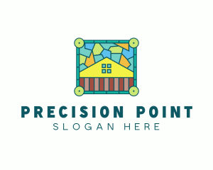 Stained Glass Rural House logo design