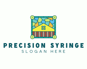 Stained Glass Rural House logo design