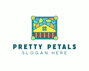 Stained Glass Rural House logo design