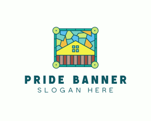 Stained Glass Rural House logo design