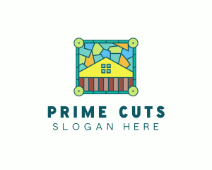 Stained Glass Rural House logo design