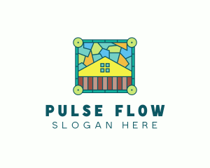 Stained Glass Rural House logo design