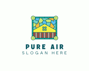 Stained Glass Rural House logo design