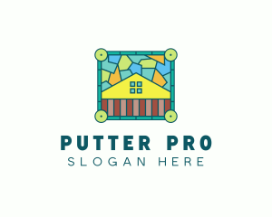 Stained Glass Rural House logo design