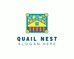 Stained Glass Rural House logo design