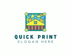 Stained Glass Rural House logo design