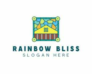 Stained Glass Rural House logo design