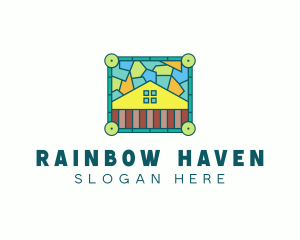 Stained Glass Rural House logo design