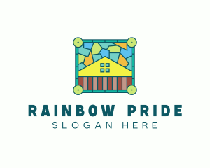 Stained Glass Rural House logo design