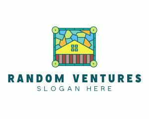 Stained Glass Rural House logo design