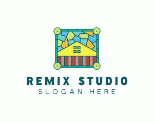 Stained Glass Rural House logo design