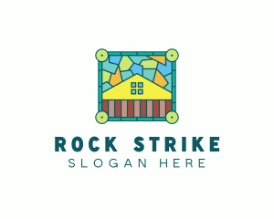 Stained Glass Rural House logo design