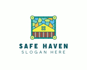 Stained Glass Rural House logo design