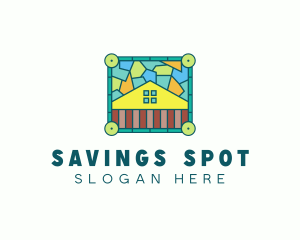 Stained Glass Rural House logo design