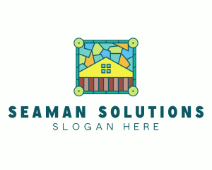 Stained Glass Rural House logo design