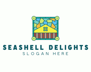 Stained Glass Rural House logo design