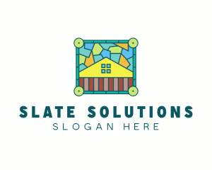 Stained Glass Rural House logo design