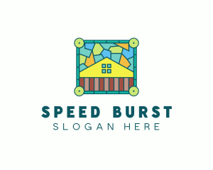 Stained Glass Rural House logo design