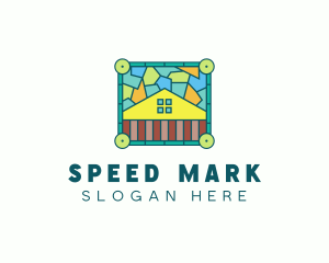 Stained Glass Rural House logo design