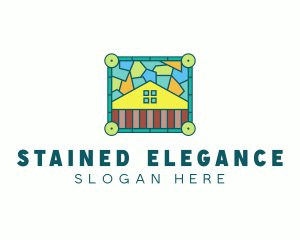 Stained Glass Rural House logo design