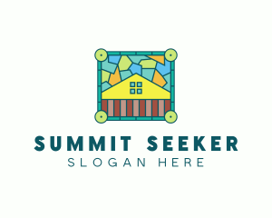 Stained Glass Rural House logo design