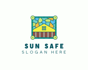 Stained Glass Rural House logo design