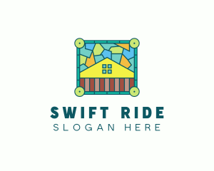 Stained Glass Rural House logo design