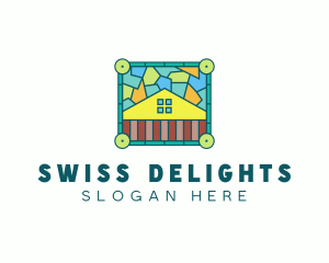 Stained Glass Rural House logo design