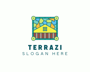 Stained Glass Rural House logo design