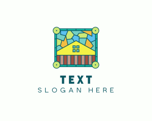 Stained Glass Rural House logo design