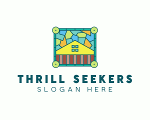 Stained Glass Rural House logo design