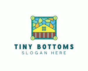 Stained Glass Rural House logo design