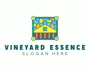 Stained Glass Rural House logo design