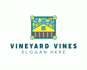 Stained Glass Rural House logo design