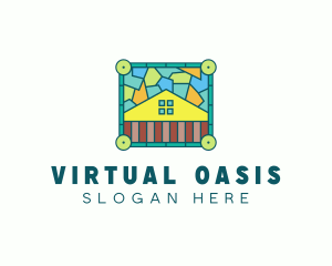 Stained Glass Rural House logo design