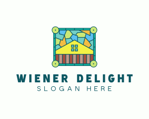 Stained Glass Rural House logo design