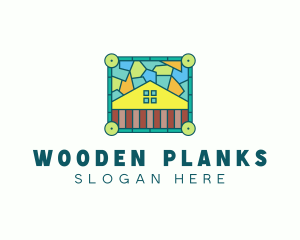 Stained Glass Rural House logo design