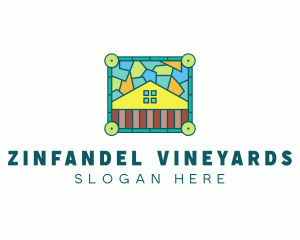 Stained Glass Rural House logo design