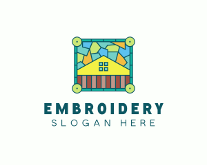 Stained Glass Rural House logo design