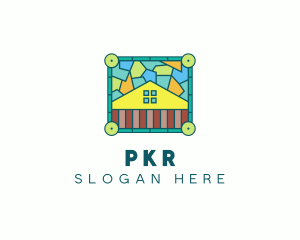 Stained Glass Rural House logo design