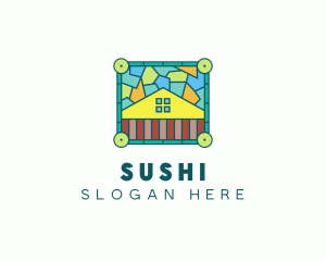 Stained Glass Rural House logo design