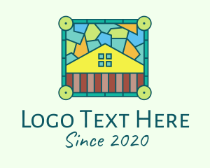 Picture Frame - Stained Glass Rural House logo design