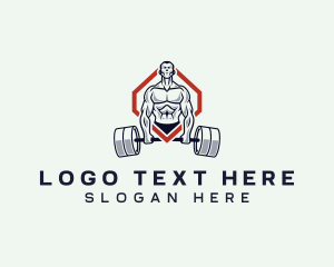 Barbell - Bodybuilder Gym Training logo design