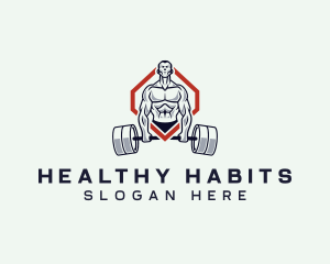 Bodybuilder Gym Training logo design