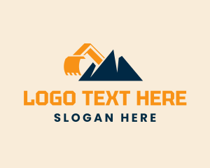 Summit - Mountain Excavation  Backhoe logo design